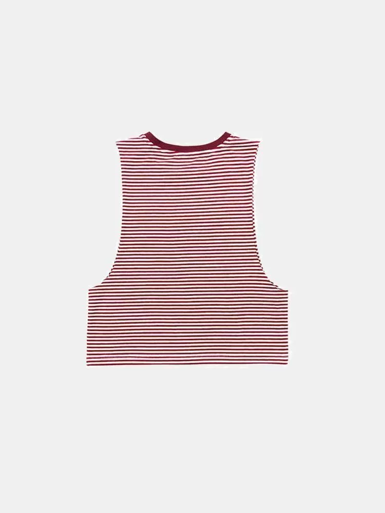 ilabb Womens Ripper Muscle Tank - Cream / Maroon