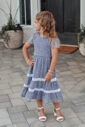 Isla Maxi Dress in Dusty Blue - Kids