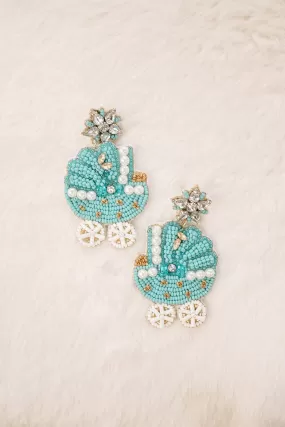 It's A Boy Beaded Earrings