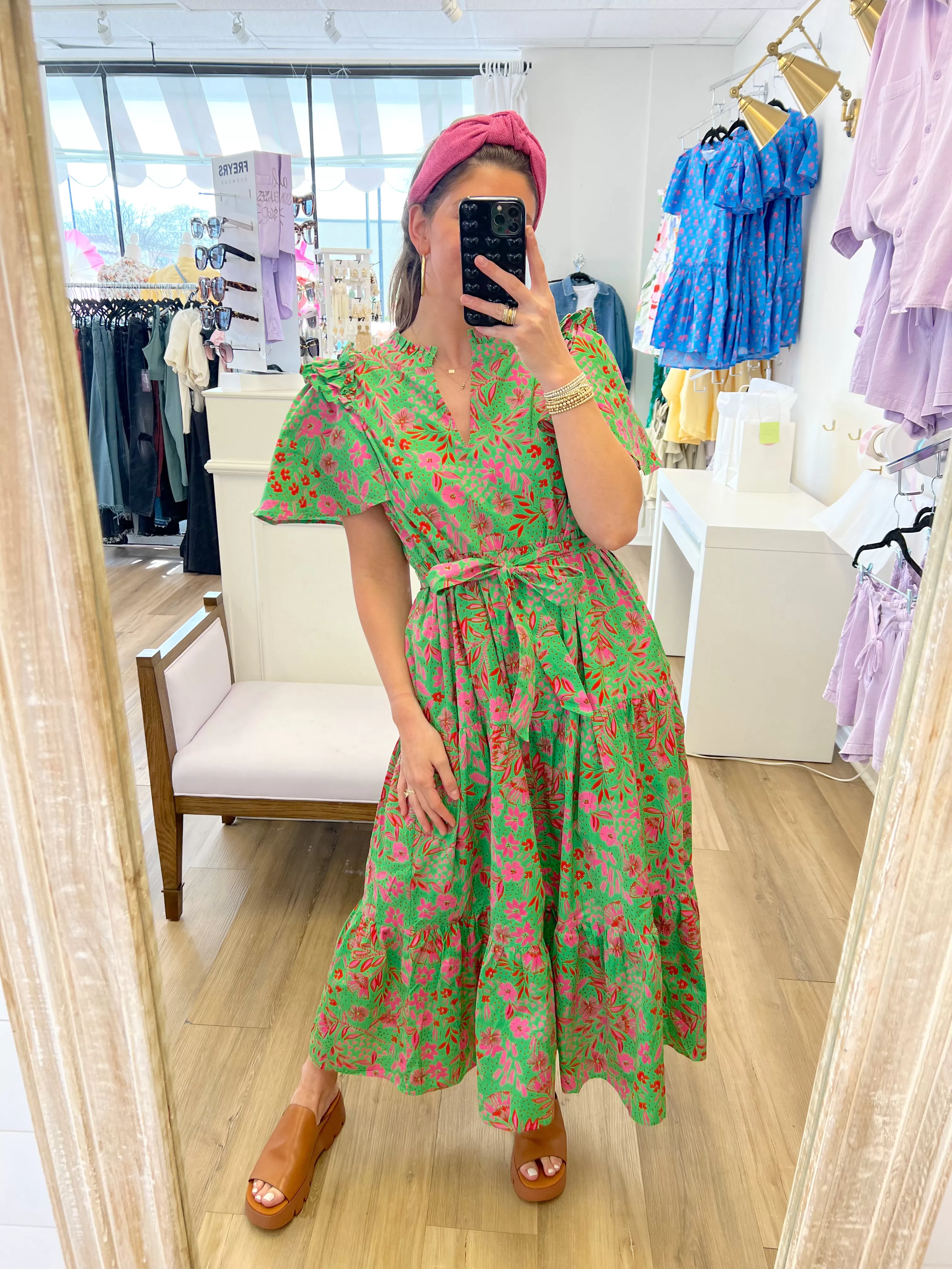 Jaded Floral Midi Dress