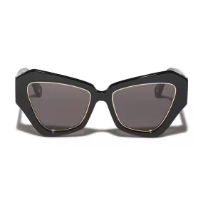 JET GOLD LARA WIDE CAT-EYE SUNGLASSES