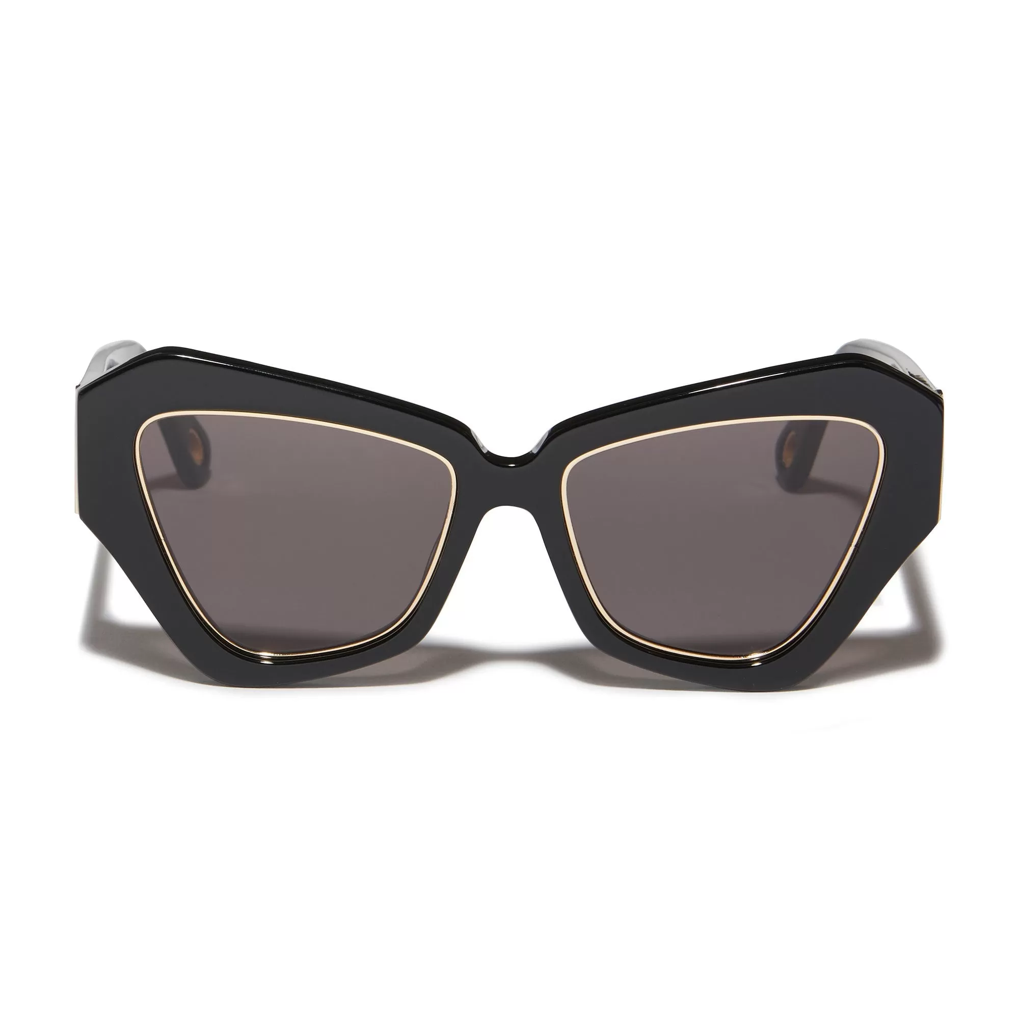 JET GOLD LARA WIDE CAT-EYE SUNGLASSES