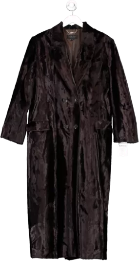 Karen Millen Brown Signature Ponyskin OVERSIZED Maxi Coat UK 12