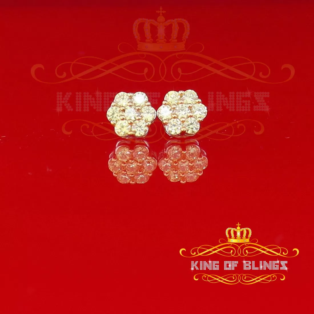 King of Blings- 4.12ct Cubic Zirconia 925 White Sterling Silver Women's Hip Hop Flower Earring