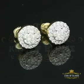 King of Blings- 925 White Silver 0.90ct Cubic Zirconia Women's & Men's Hip Hop Floral Earrings