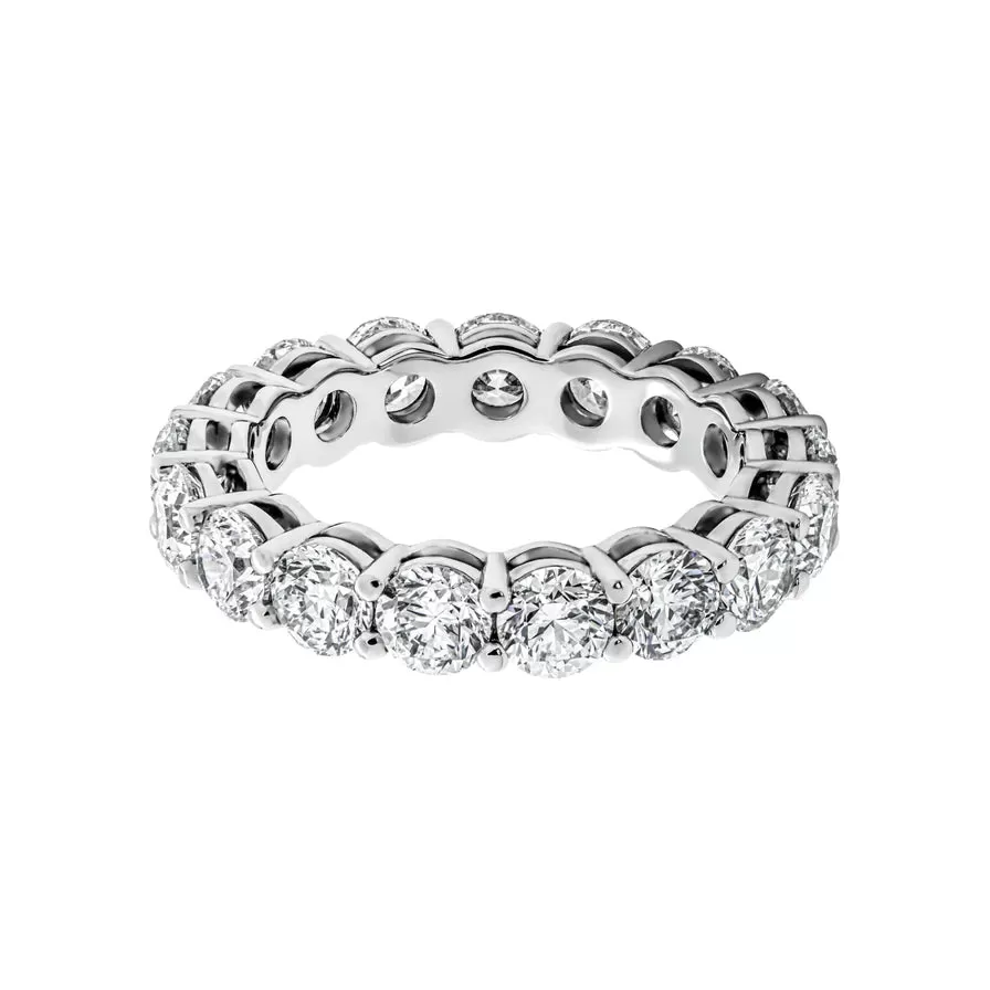 LARA 4 Carat Round Cut Diamond Eternity Band in Platinum 20 pointer GIA Certified By Mike Nekta SIZE 5.5