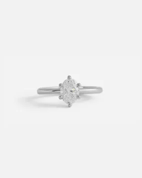 Lara / Oval White Diamond Ring