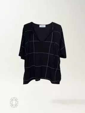 Lara Top - Infinite Grid Rayon Jersey