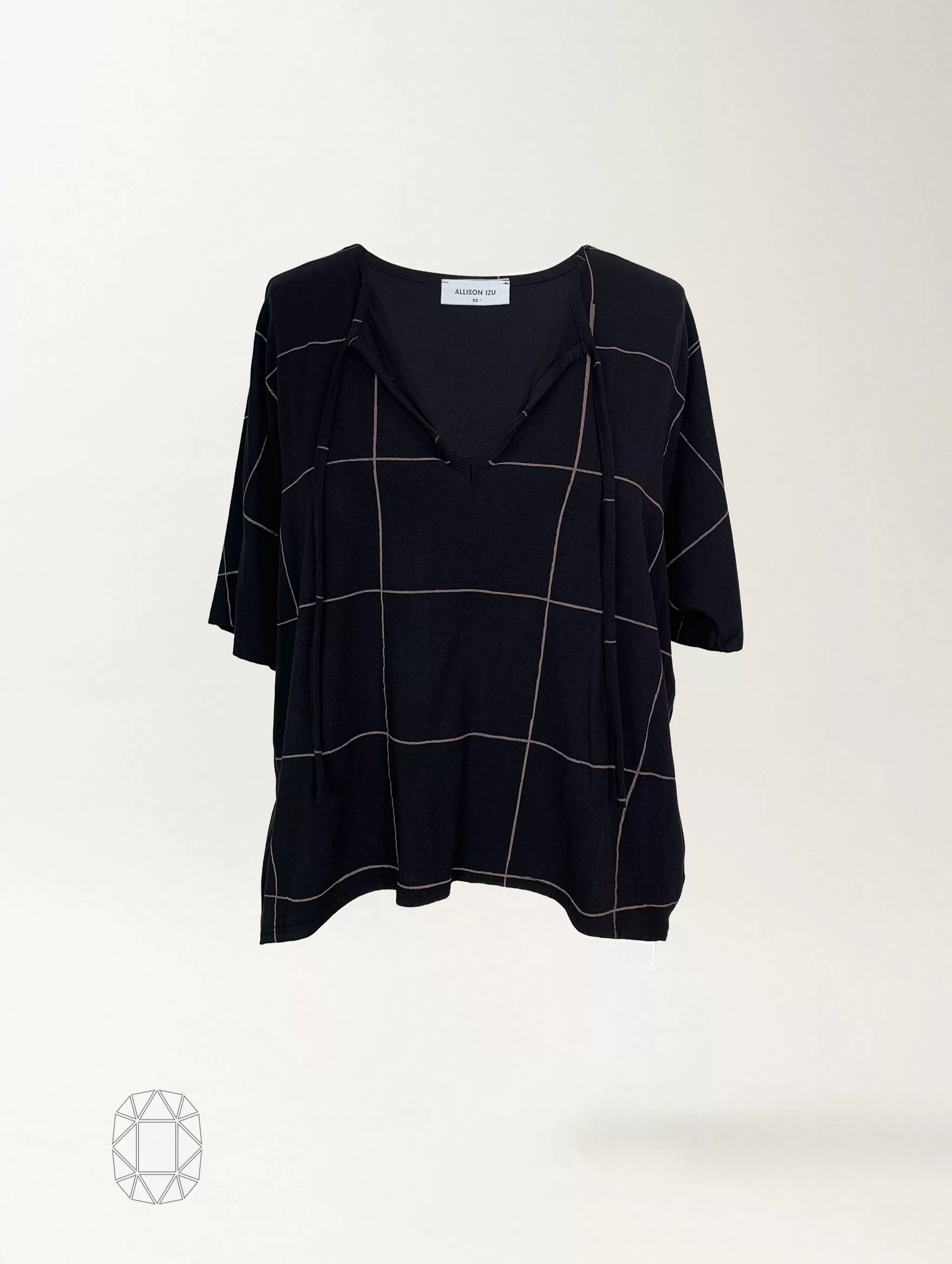 Lara Top - Infinite Grid Rayon Jersey