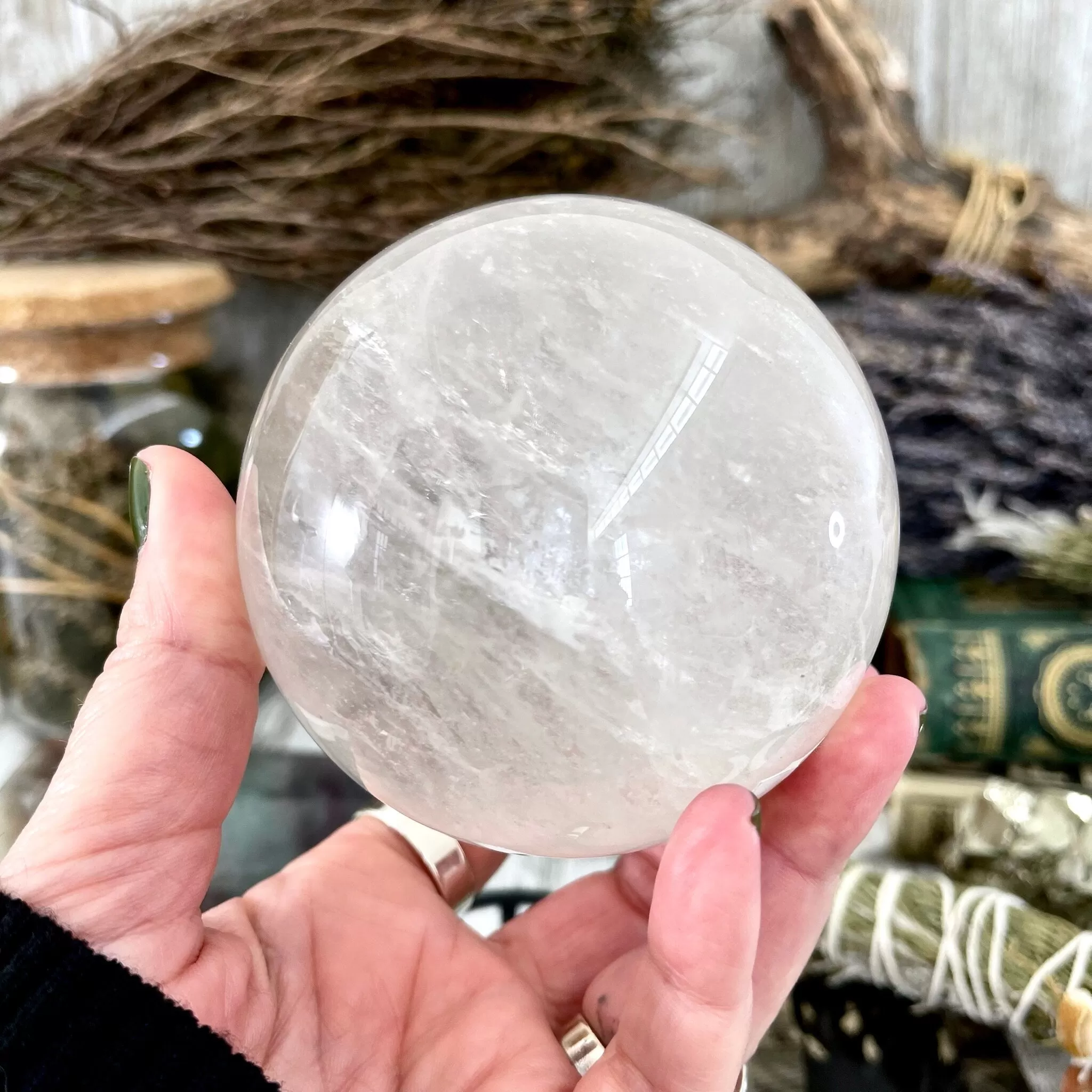 Large Clear Quartz Crystal Ball/ FoxlarkCrystals