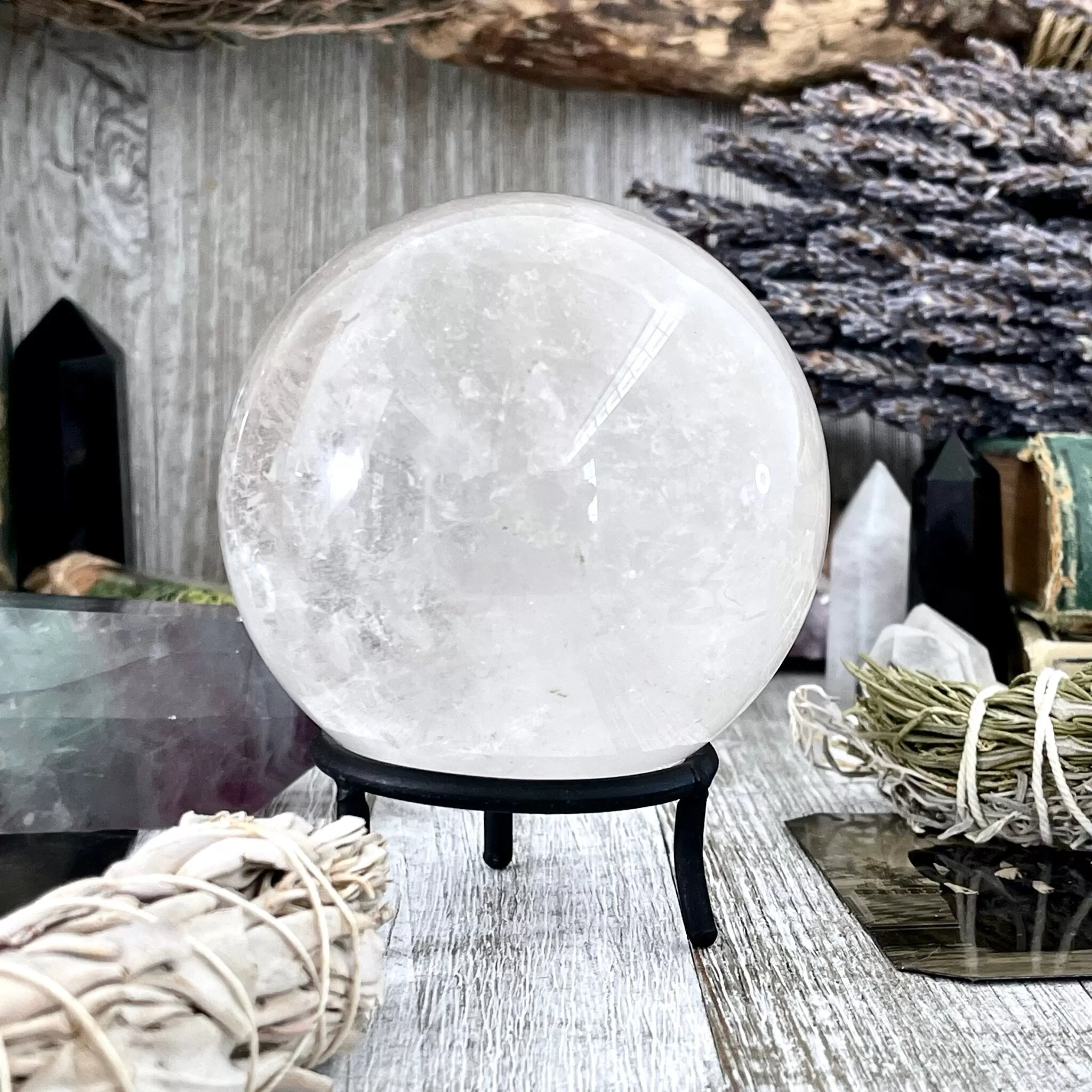 Large Clear Quartz Crystal Ball/ FoxlarkCrystals