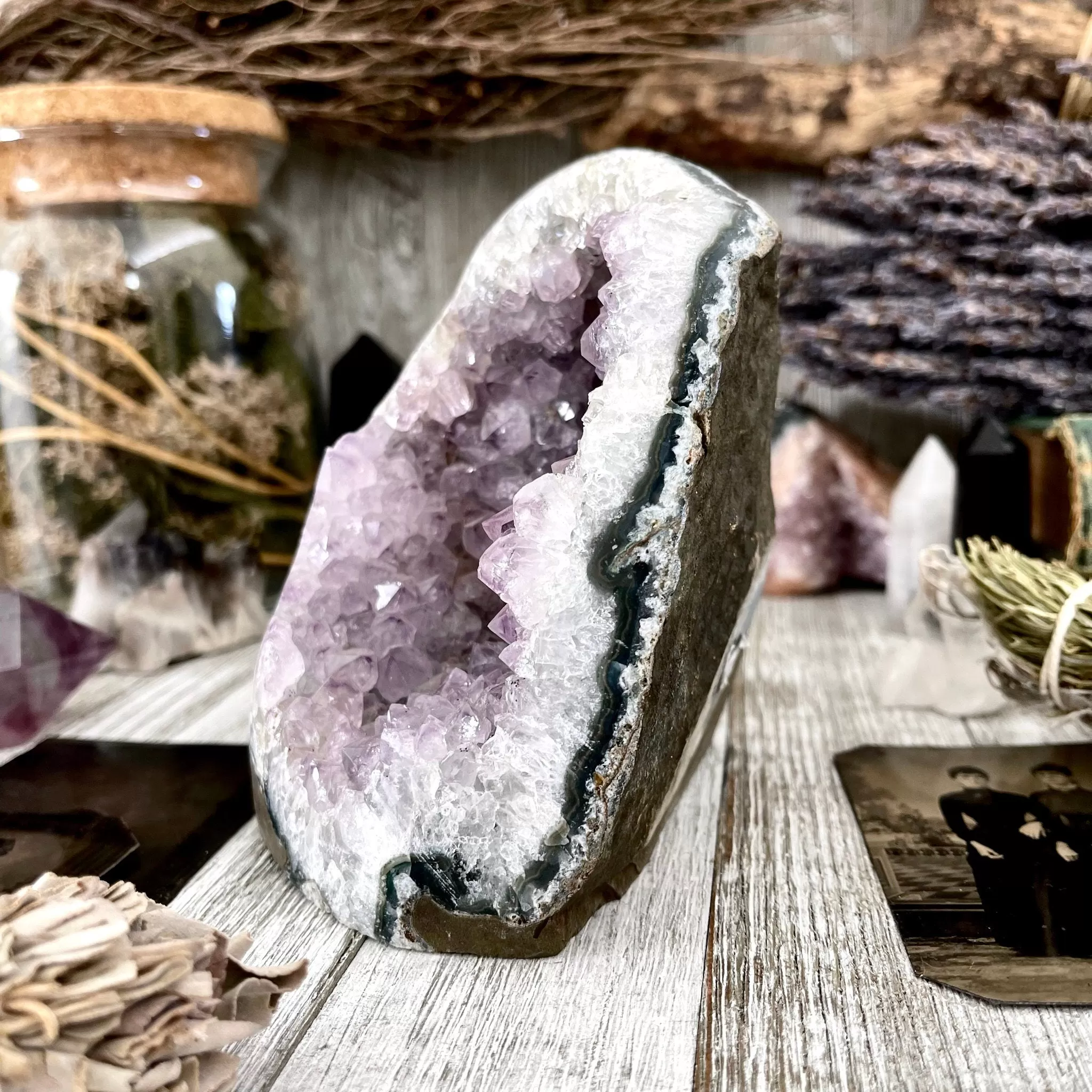 Large Self Standing Amethyst Geode Crystal Cluster / FoxlarkCrystals