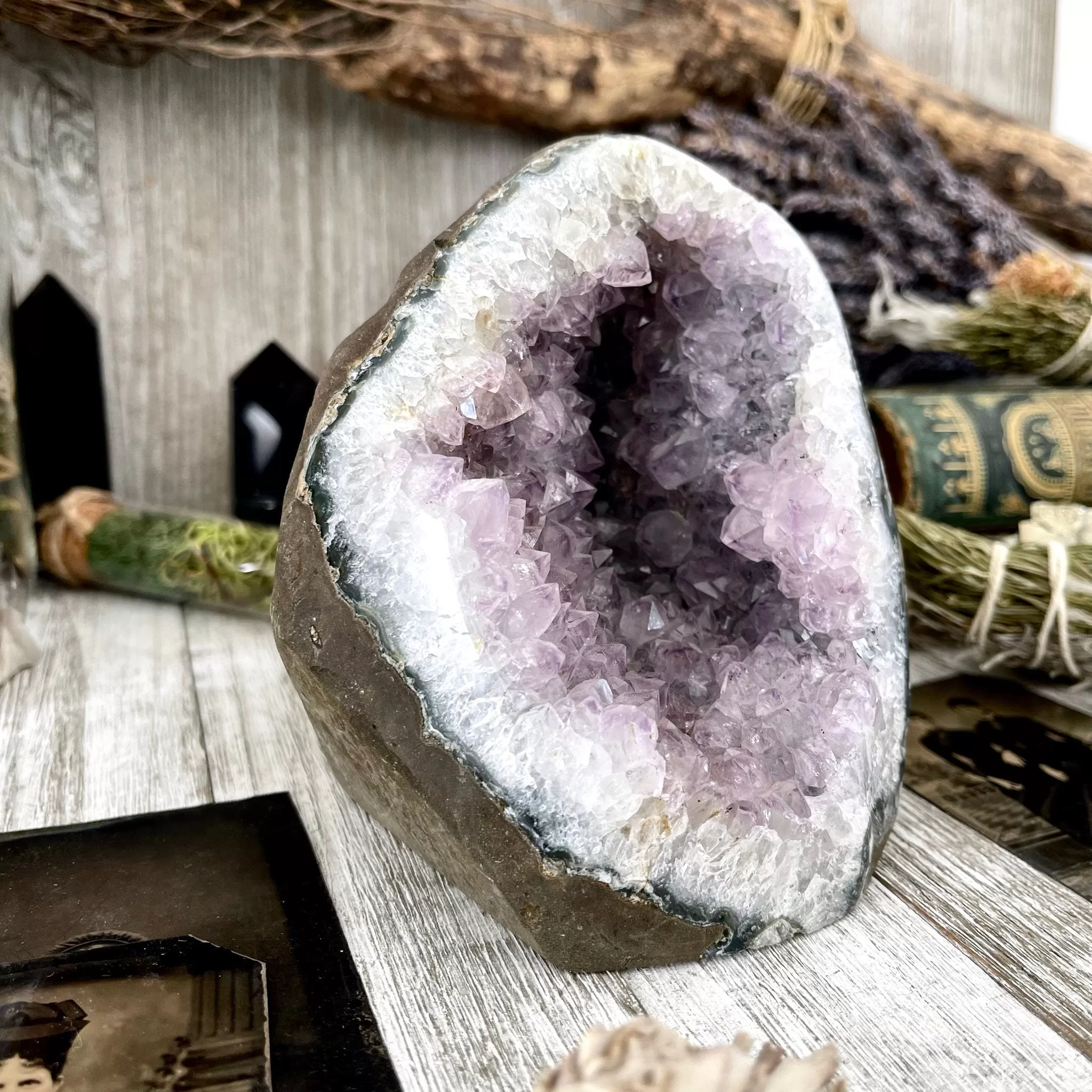 Large Self Standing Amethyst Geode Crystal Cluster / FoxlarkCrystals