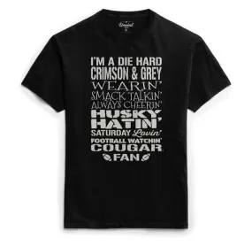 League Script Cougars Fan Black Tee