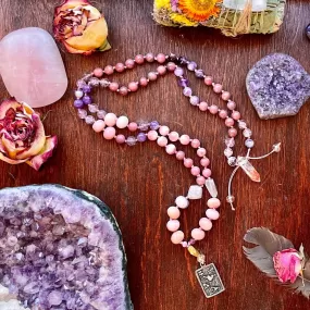 Life In Pink Peruvian Pink Opal, Rhodochrosite necklace