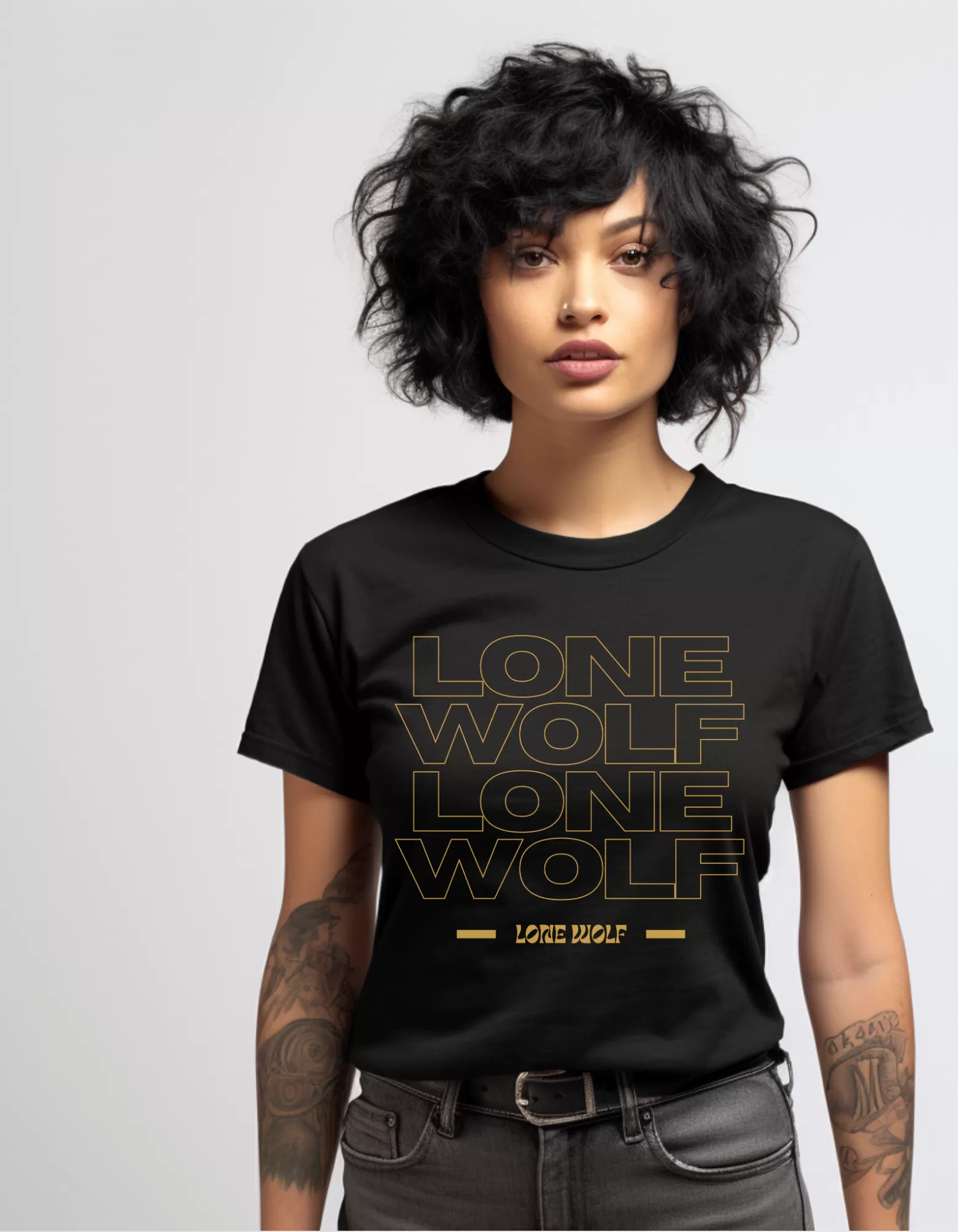 Lone Wolf Tattoo T-shirt / Traditional Tattoo Tee Shirt / Punk Rock Clothing Tshirt Rockabilly Psychobilly Freak Goth