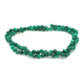 Malachite 4mm Round Faceted - 15-16 Inch