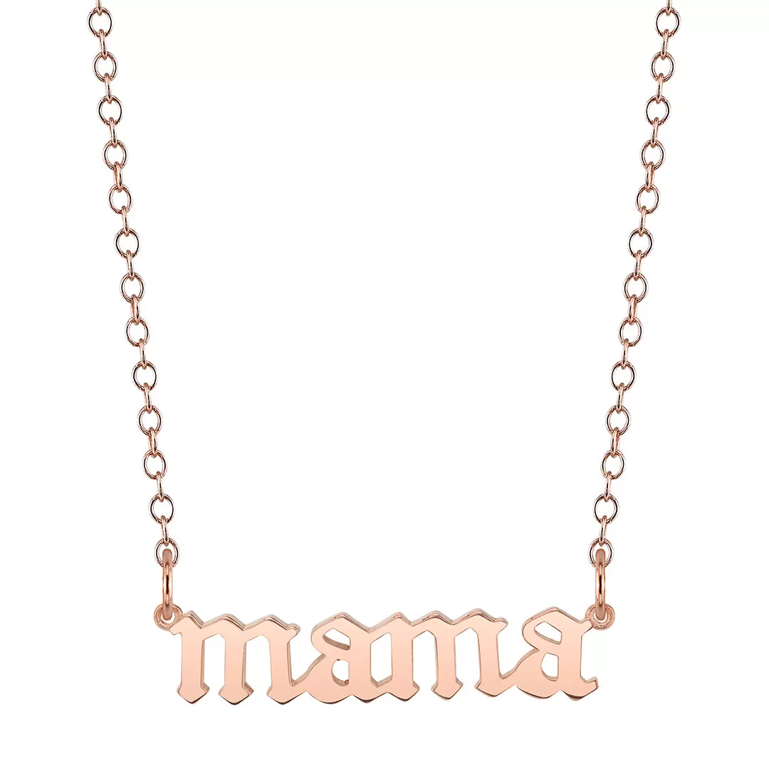 Mama Old English Necklace