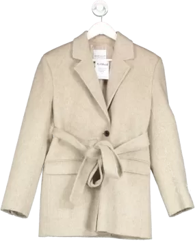 Marcela Beige Wool Short Belted Jacket One Size