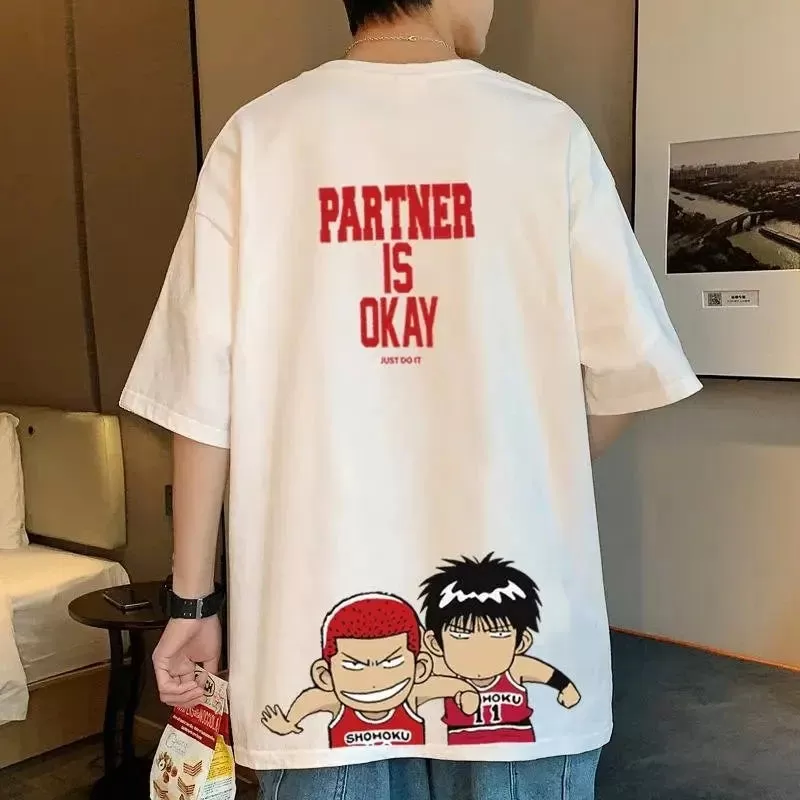 Master Slam Dunk Anime Printed Cotton Oversized Round Neck T-Shirt