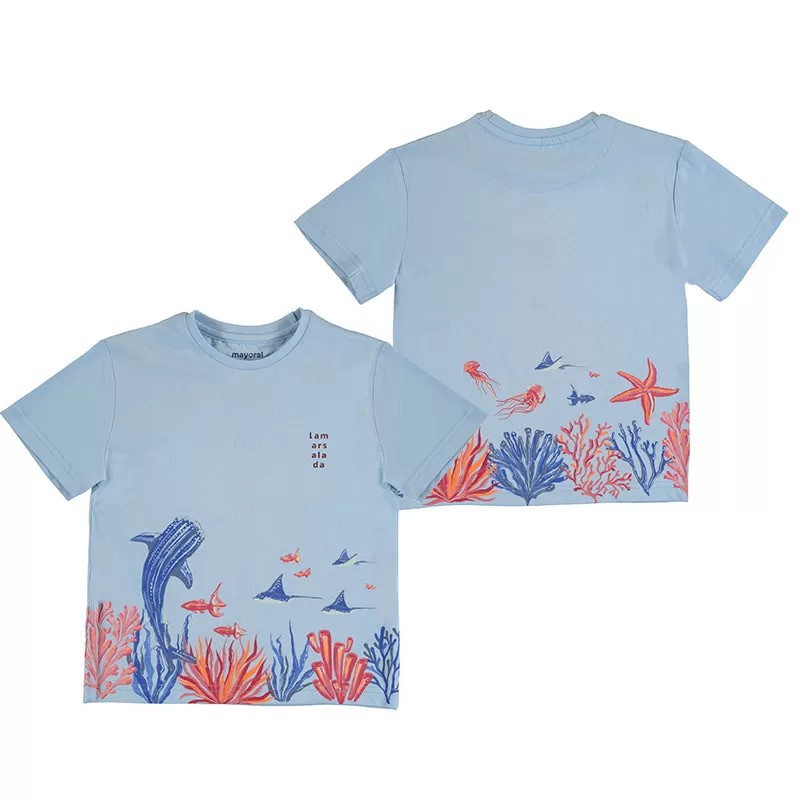 Mayoral Mini T-Shirt w/ Ocean Graphic_ Light Blue 3008-46