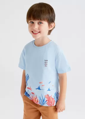 Mayoral Mini T-Shirt w/ Ocean Graphic_ Light Blue 3008-46