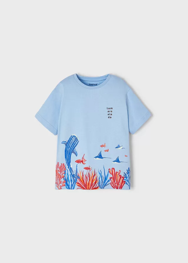 Mayoral Mini T-Shirt w/ Ocean Graphic_ Light Blue 3008-46