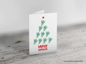 'Merry Christmas' Yumo Tree Badminton Greeting Card