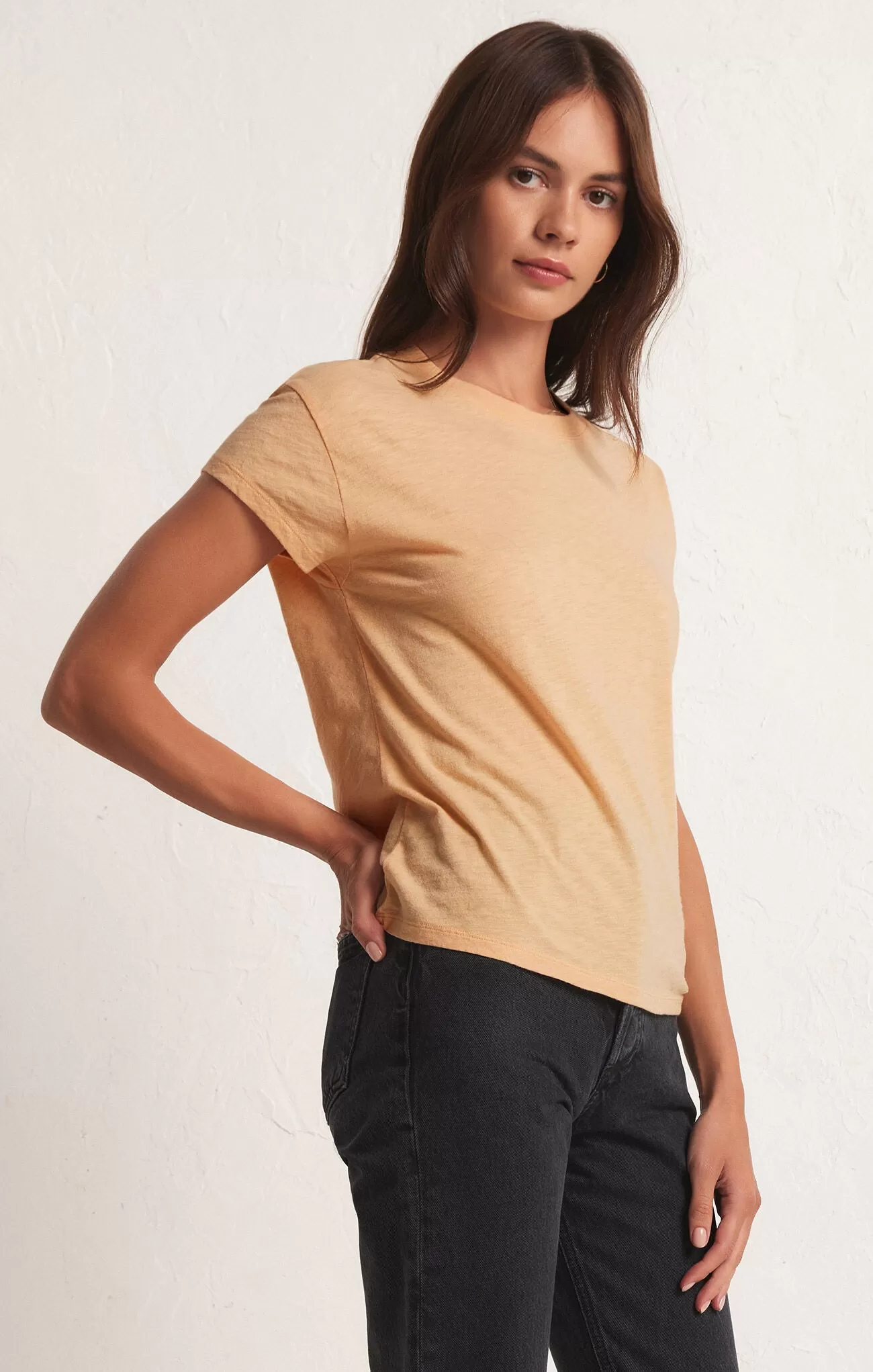 Modern Slub Tee Orange Cream