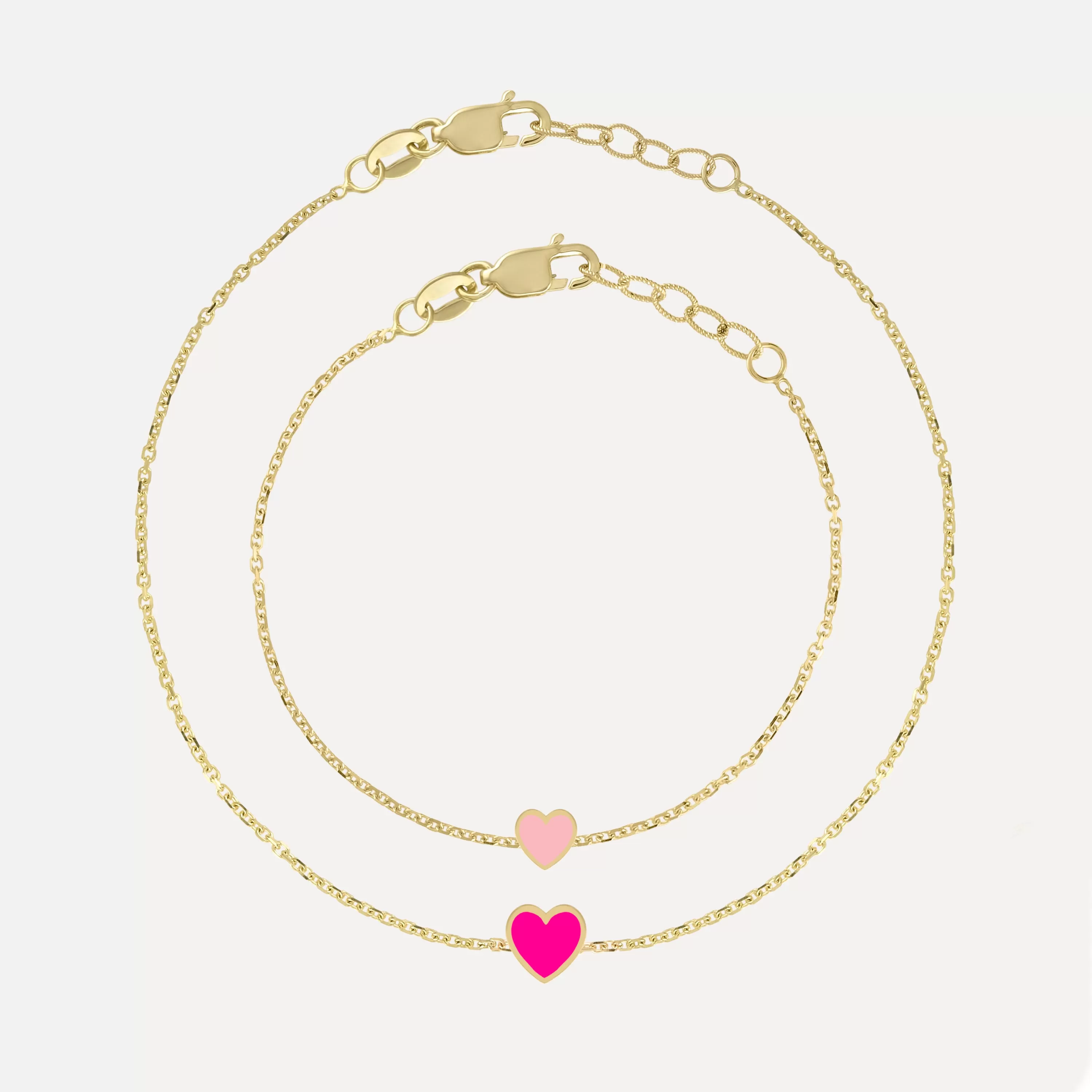 Mommy   Me Enamel Heart Bracelet Set