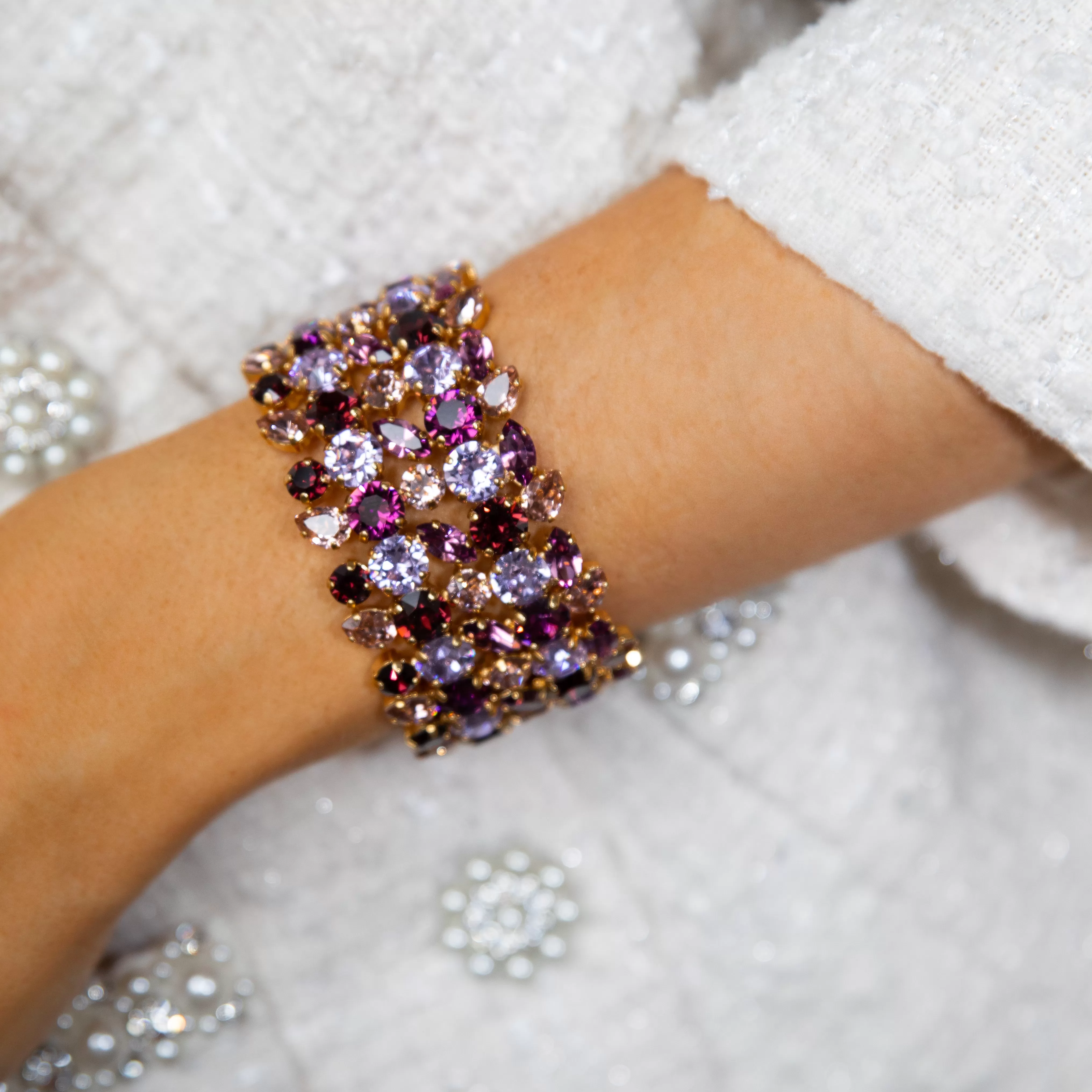 Multi Cuff Bracelet / Violet Combo