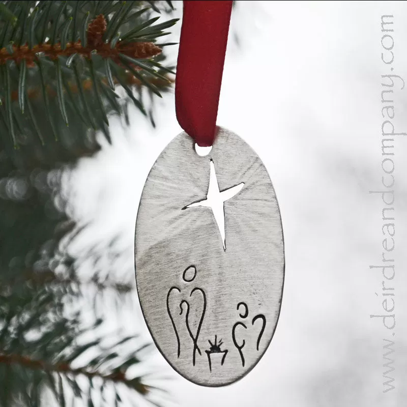 Nativity Ornament in Pewter