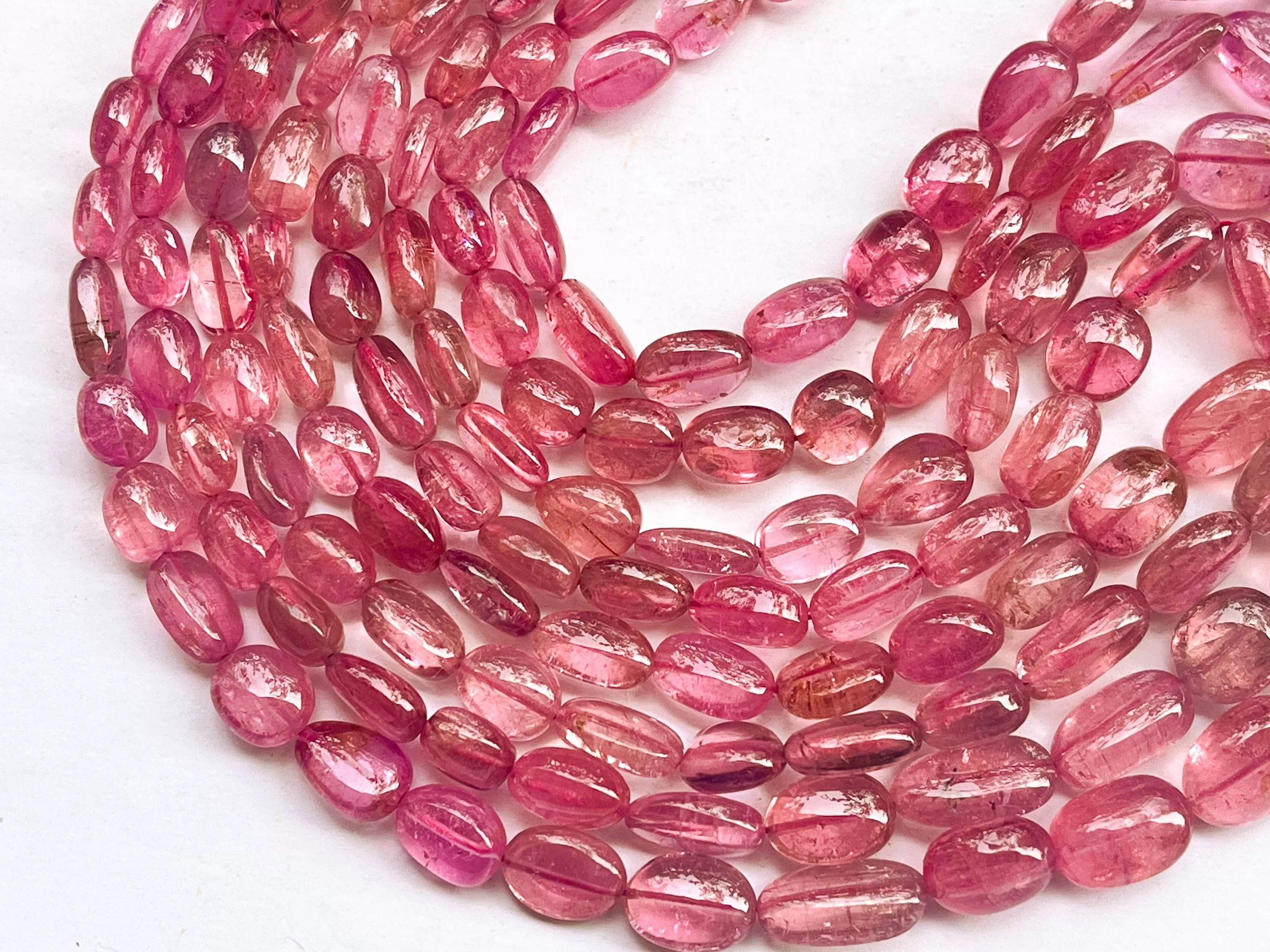 Natural AAA Pink Tourmaline Smooth Tumble or Nuggets Shape Beads