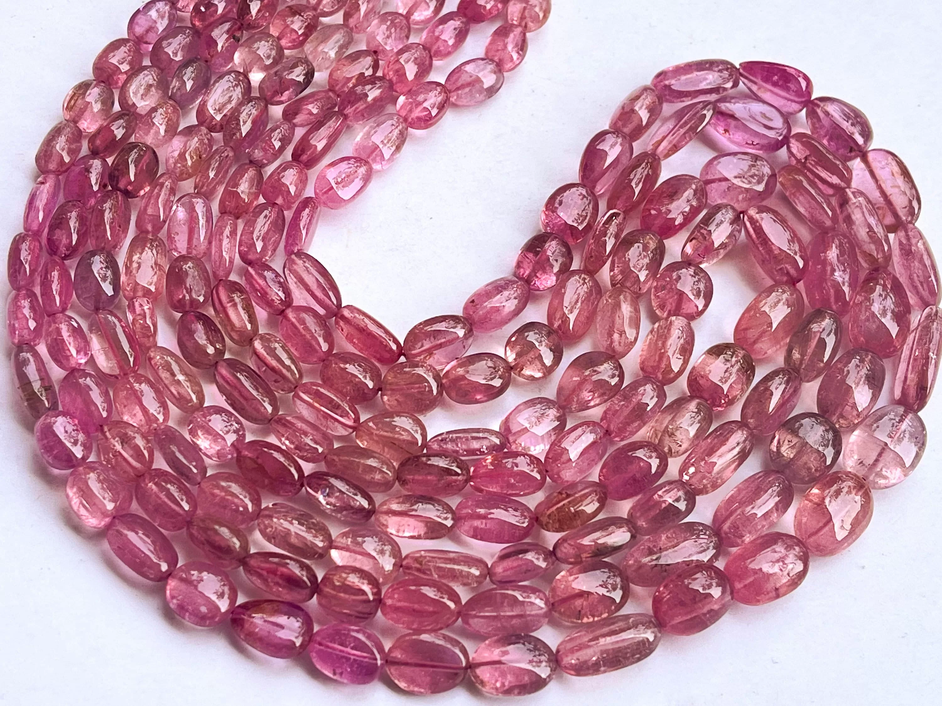 Natural AAA Pink Tourmaline Smooth Tumble or Nuggets Shape Beads