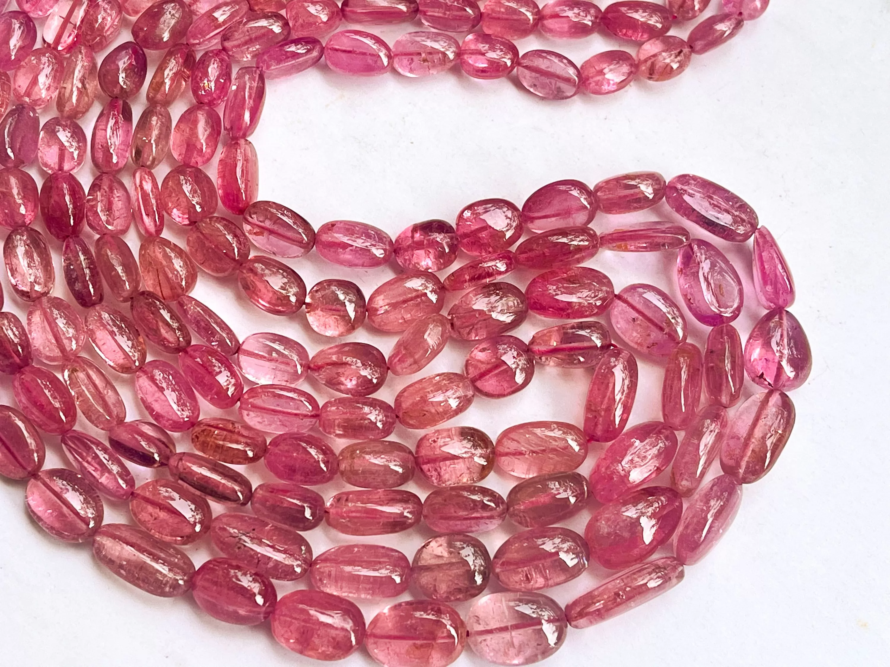 Natural AAA Pink Tourmaline Smooth Tumble or Nuggets Shape Beads