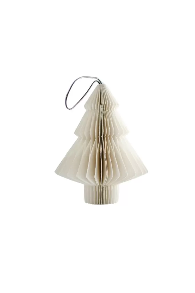 Nordic Rooms - Christmas Ornament - Paper Tree - 10cm - Off White