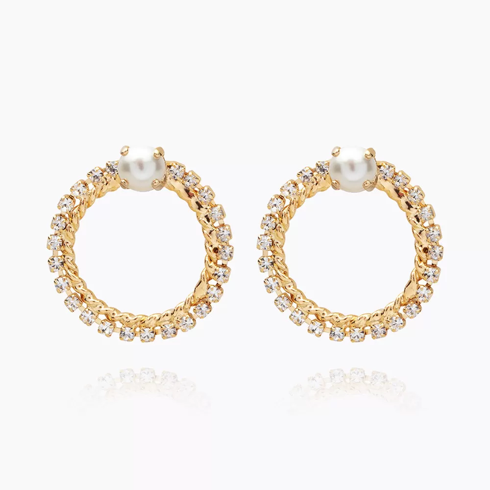 One Love Earring / Pearl   Crystal