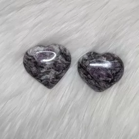 One Medium Soothing Ruby Feldspar Heart Carving