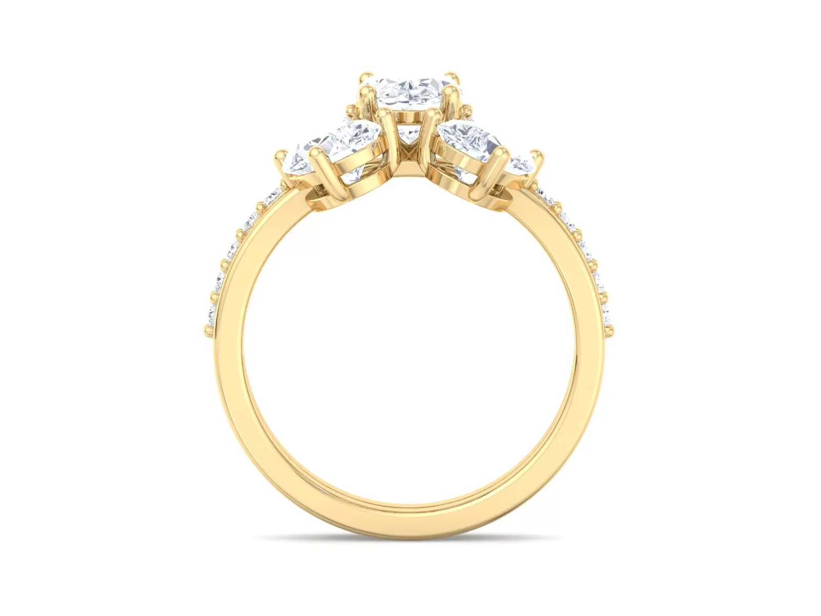 Oval Cut Bridal Set Yellow Gold Moissanite Engagement Ring Set