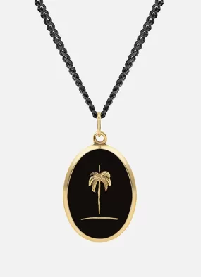 Palm Tree Pendant Necklace W/Enamel 103-0163-001