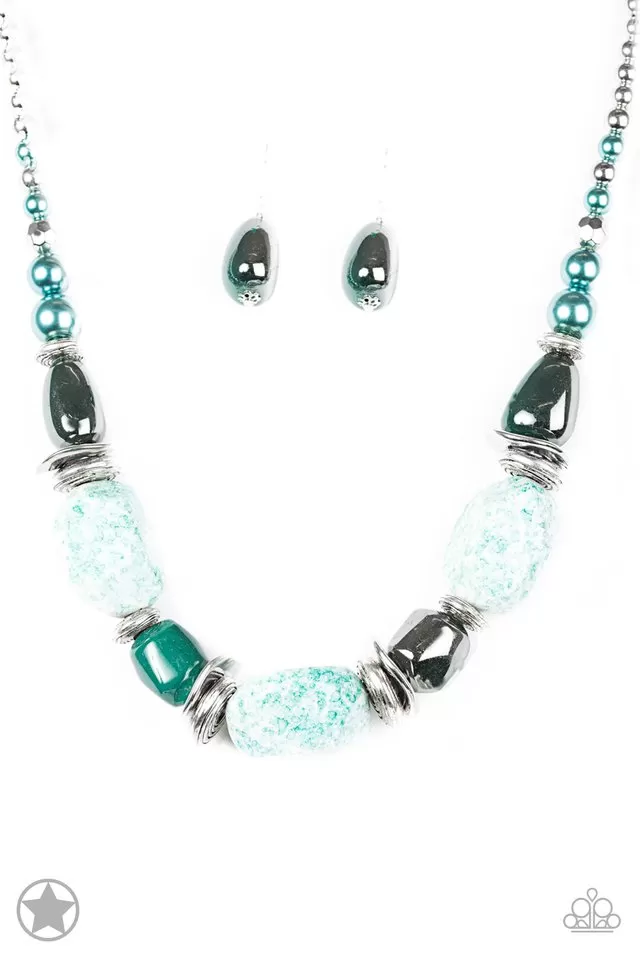 Paparazzi Accessories  - In Good Glazes #N847 Peg - Blue Necklace