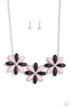 Paparazzi Bodacious Bouquet Black Necklace & Earring Set