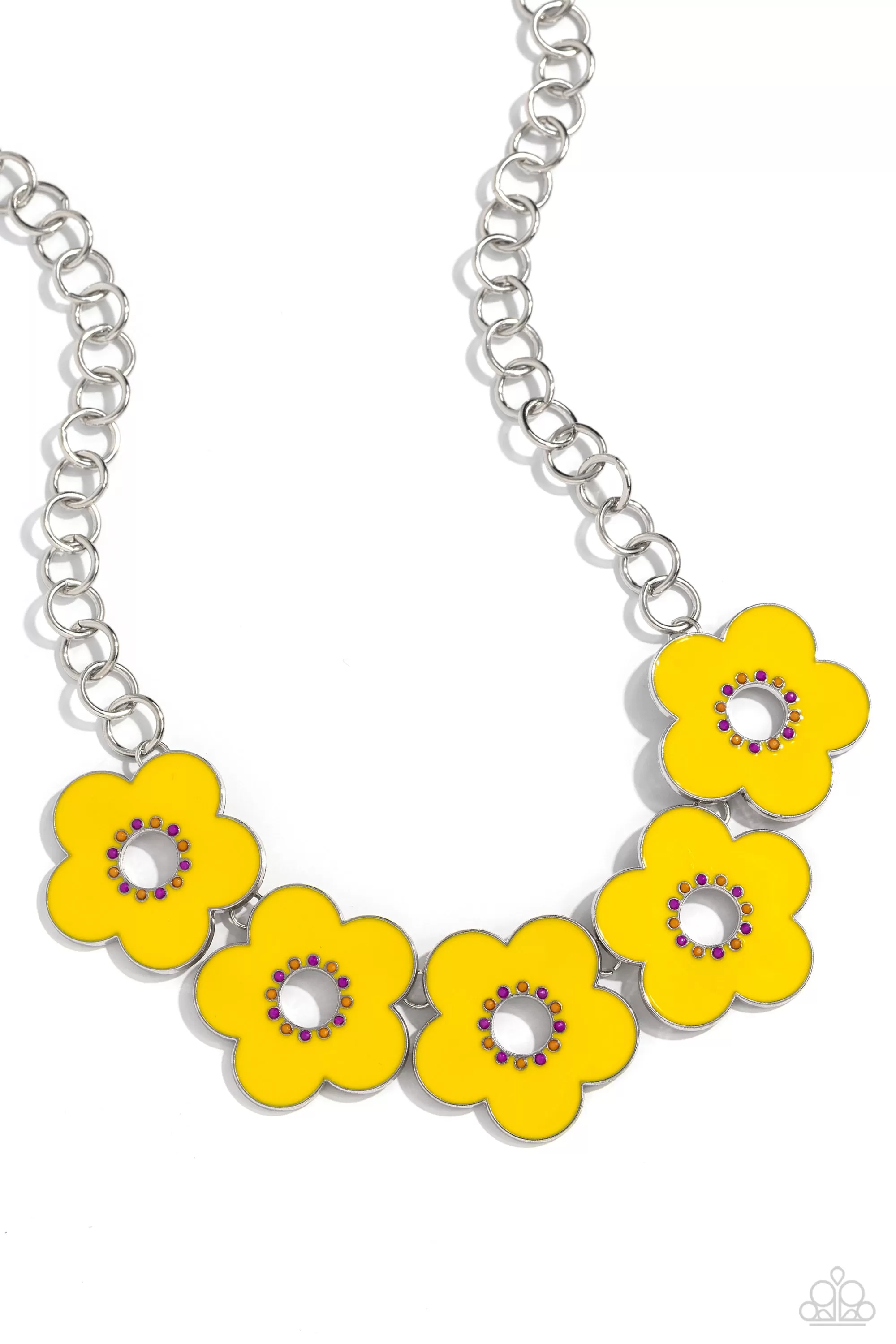 Paparazzi Cartoon Couture Yellow Necklace & Earring Set