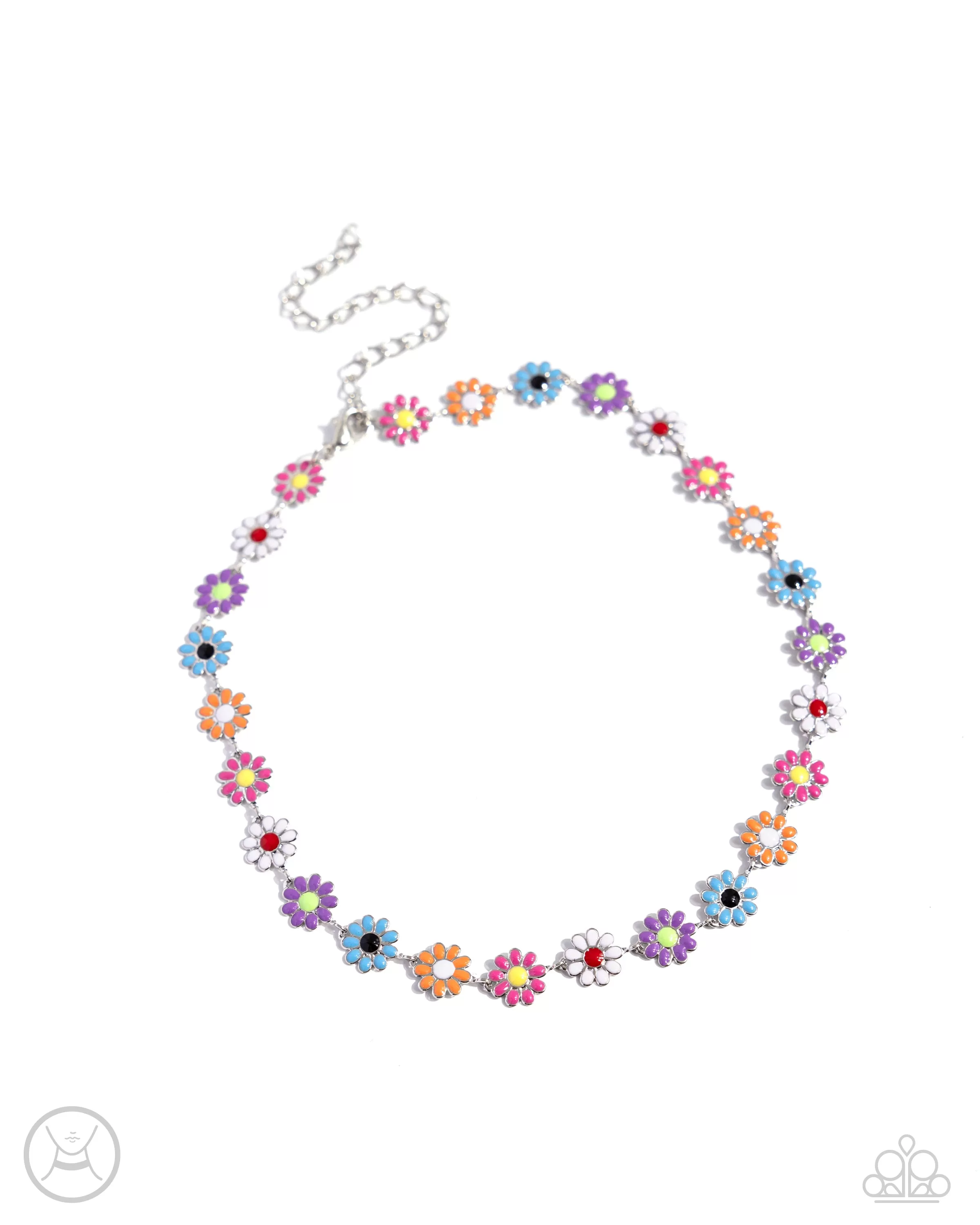 Paparazzi Floral Falsetto Multi Choker Necklace & Earring Set