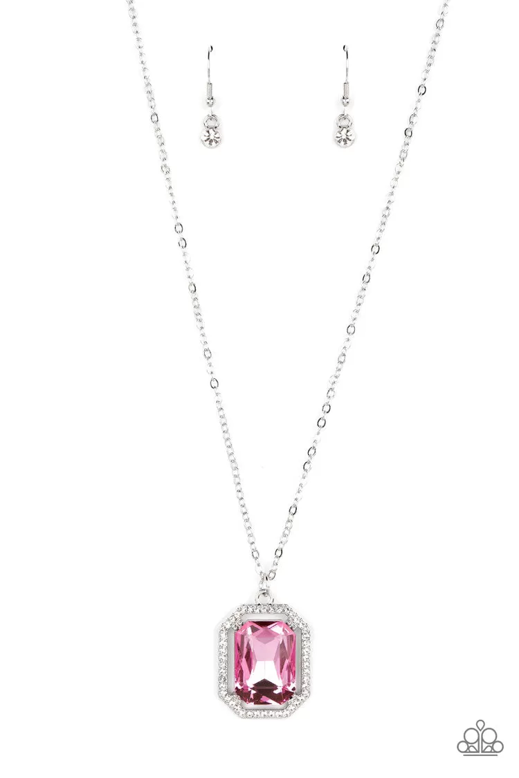 Paparazzi Galloping Gala Pink Necklace & Earring Set