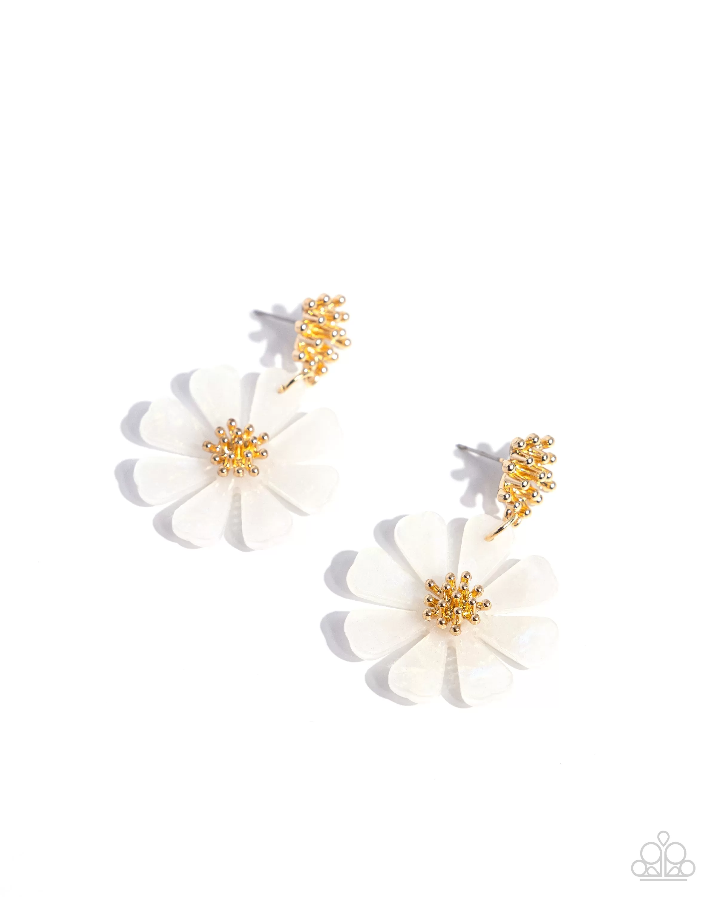 Paparazzi Poetically Pastel White Post Earrings