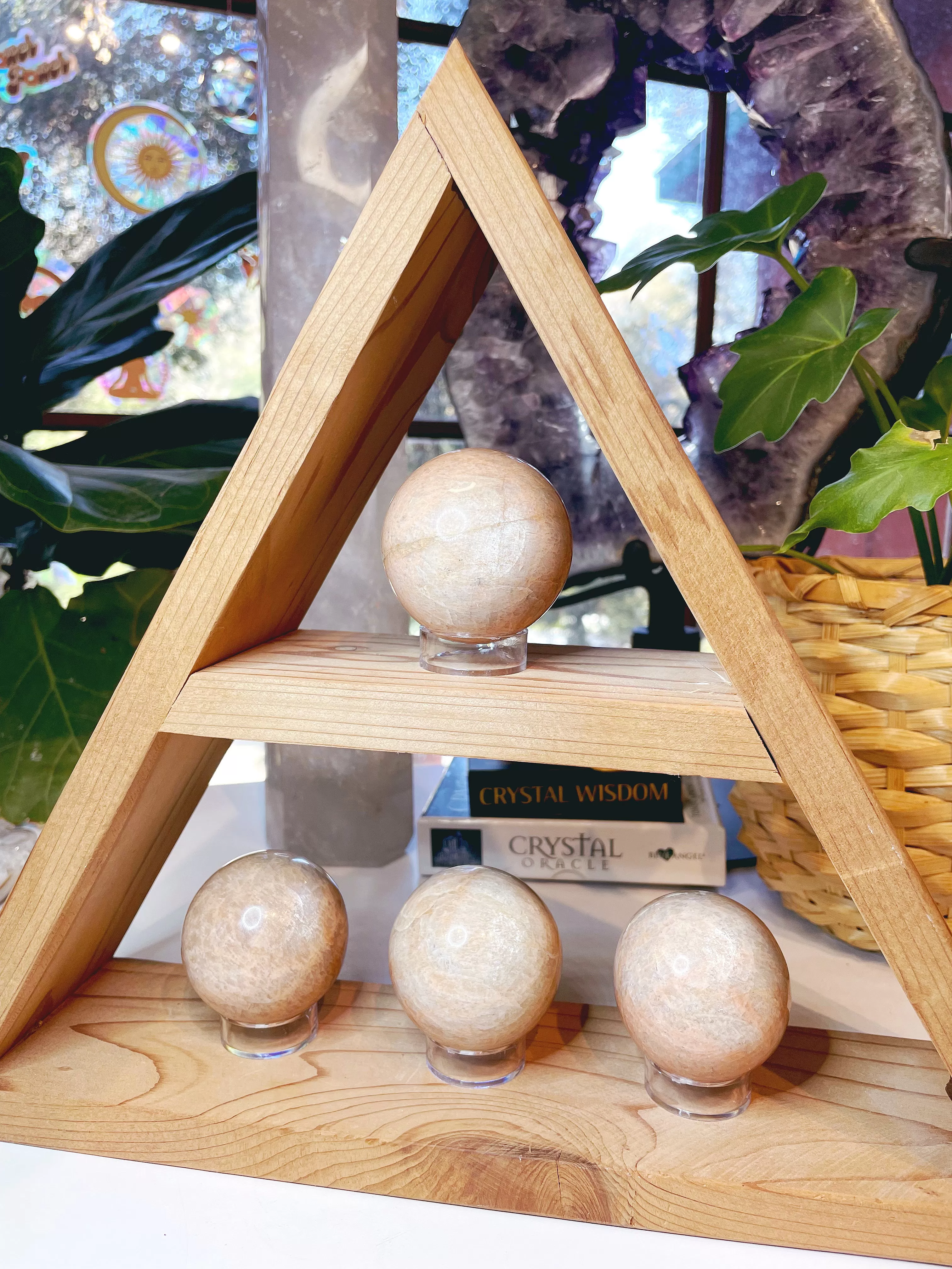 Peach Moonstone Spheres