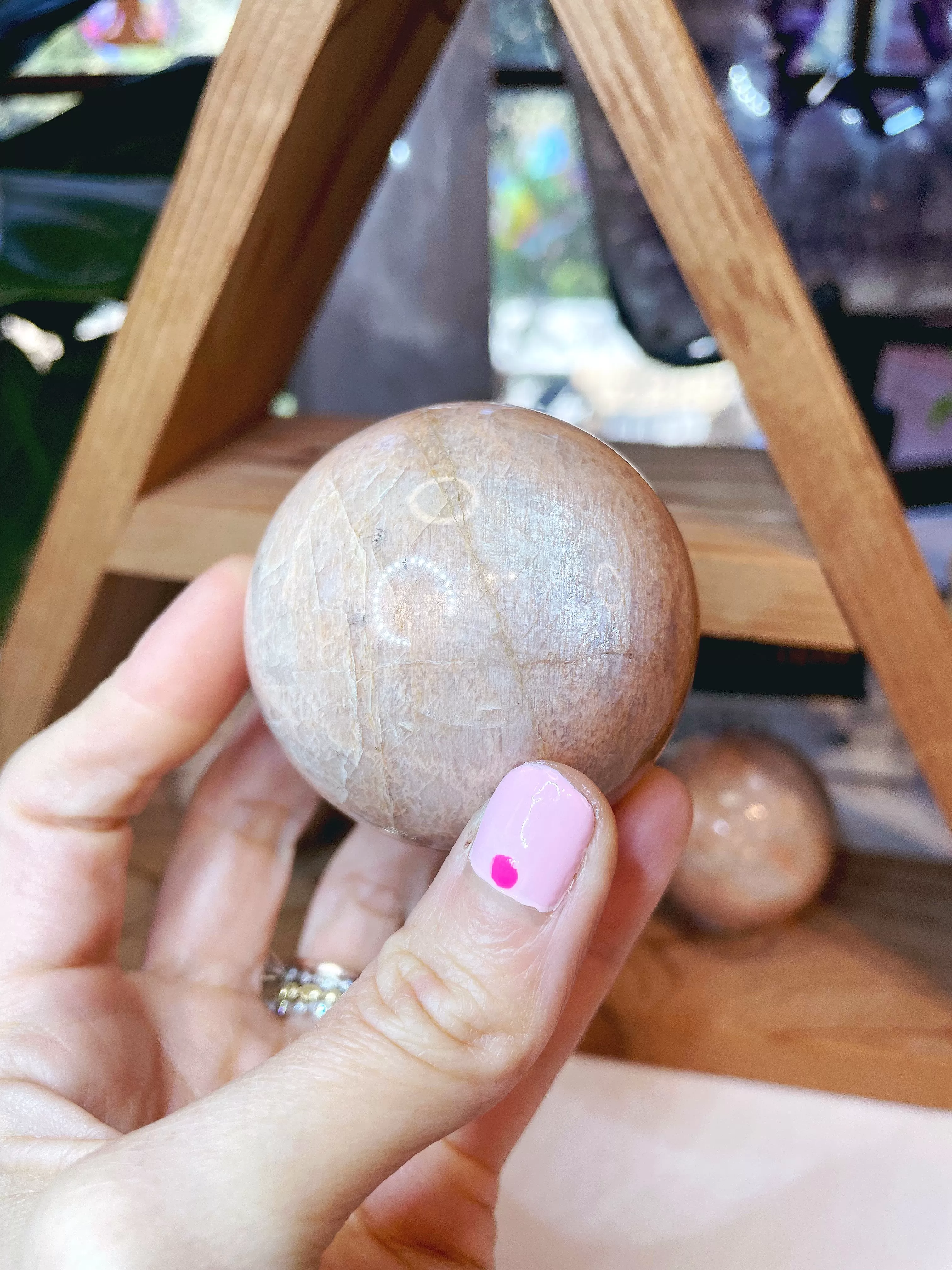 Peach Moonstone Spheres