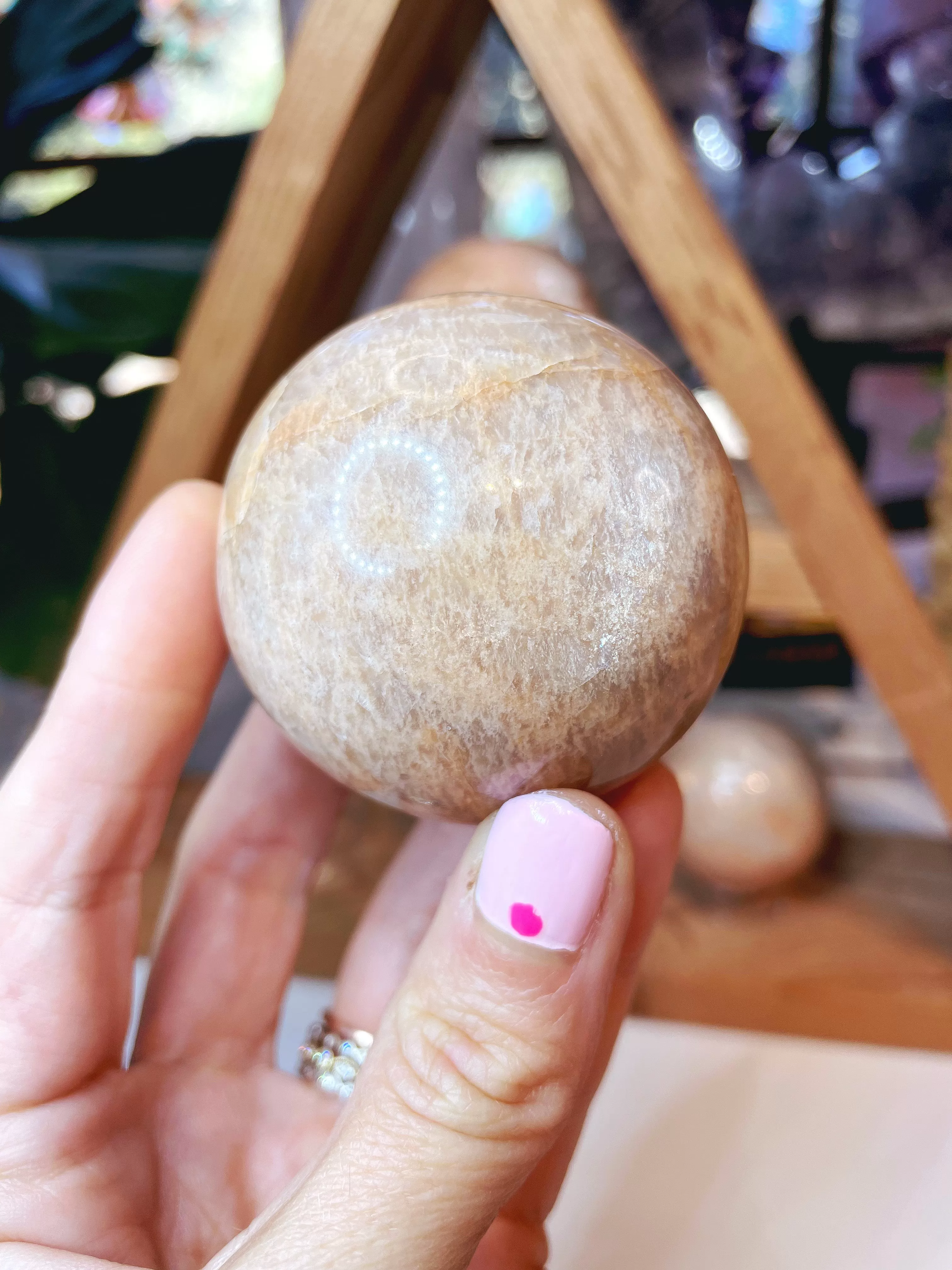 Peach Moonstone Spheres