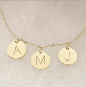 Personalized Initial Disc Necklace - up to 5 discs